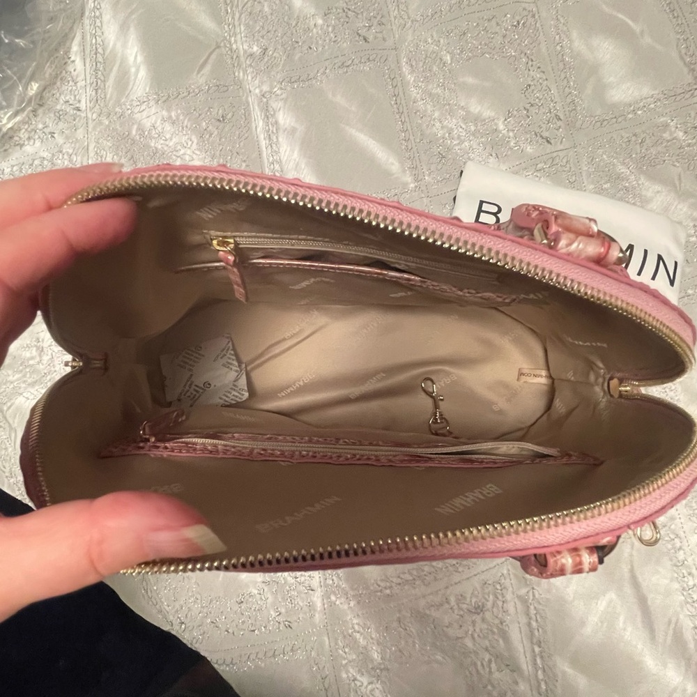 Brahmin Georgina Pink Icing Melbourne Leather purse crossbody bag NWT - Picture 8 of 9